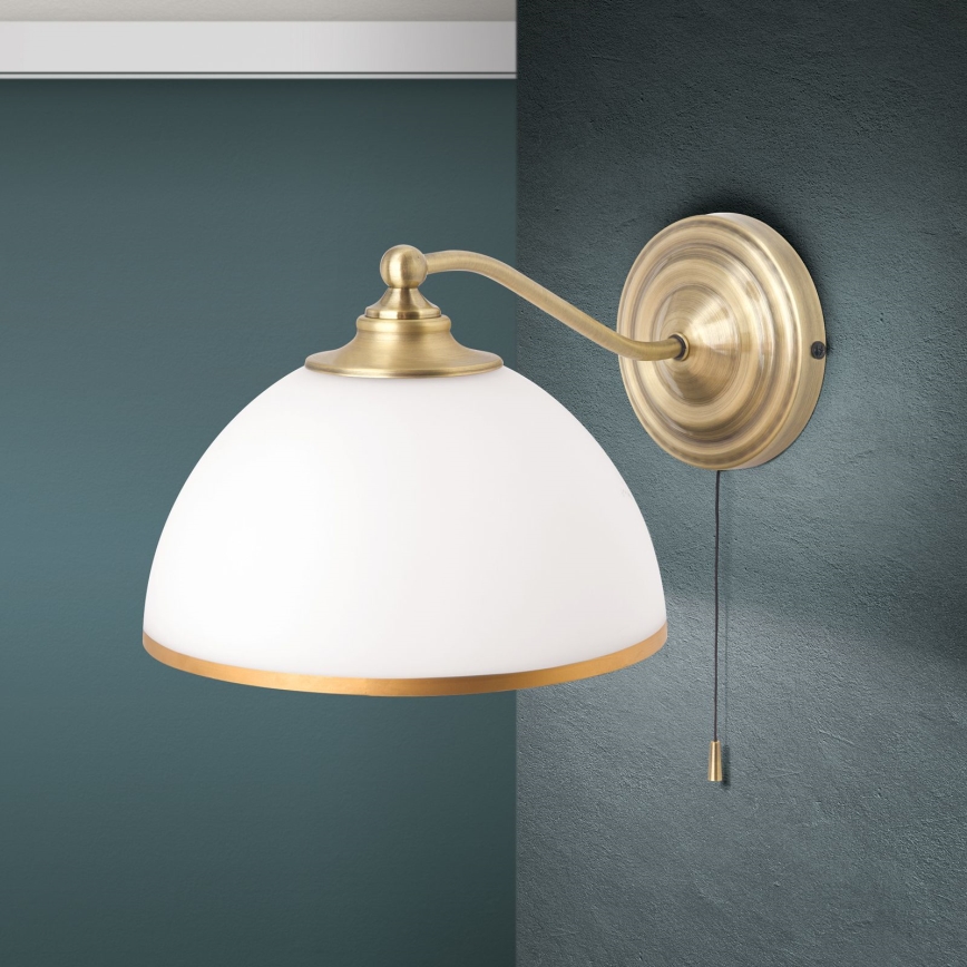 Настінна лампа OLD LAMP 1xE27/40W/230V білий/латунь