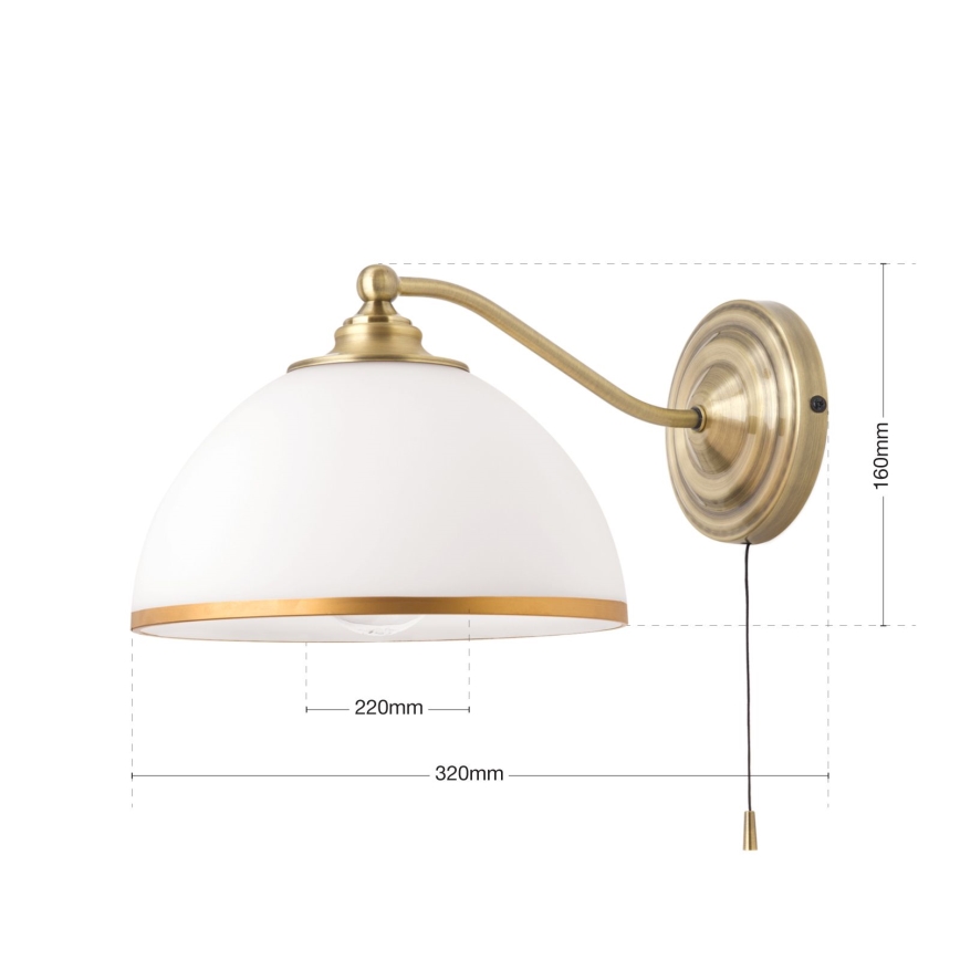 Настінна лампа OLD LAMP 1xE27/40W/230V білий/латунь