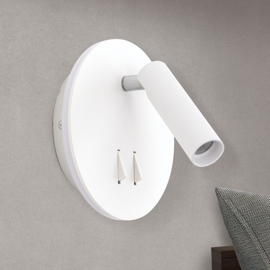 Светодиодный настенный точечный светильник LENNY LED/6W/230V + LED/3W белый