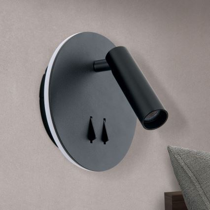 Світлодіодний настінний точковий світильник LENNY LED/6W/230V + LED/3W чорний