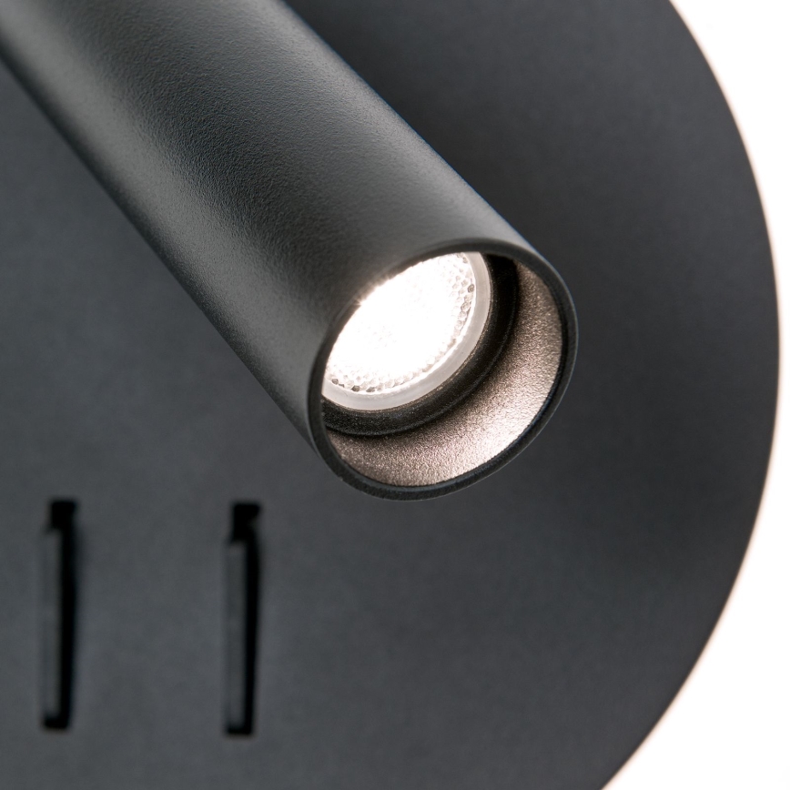 Світлодіодний настінний точковий світильник LENNY LED/6W/230V + LED/3W чорний