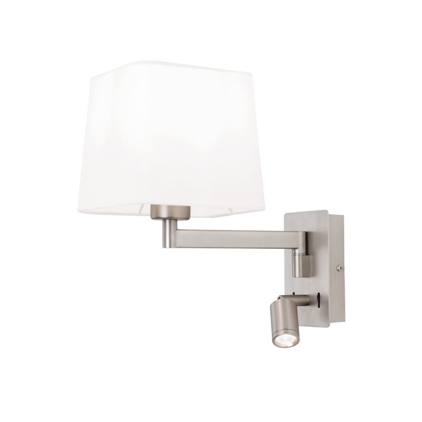 Світлодіодна настінна лампа CARLTON 1xE27/40W/230V + LED/3W білий/матовий хром