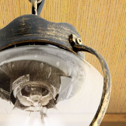 Зовнішній підвісний світильник TAVERNA 1xE27/60W/230V IP23 бронза/патина