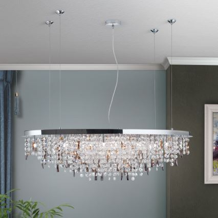 Кришталева підвісна люстра CRYSTALRIVER 21xG9/40W/230V глянцевий хром