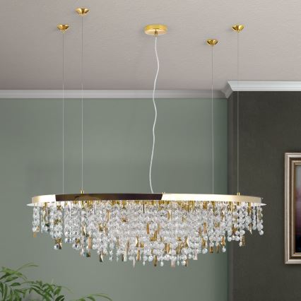 Кришталева підвісна люстра CRYSTALRIVER 21xG9/40W/230V золотий