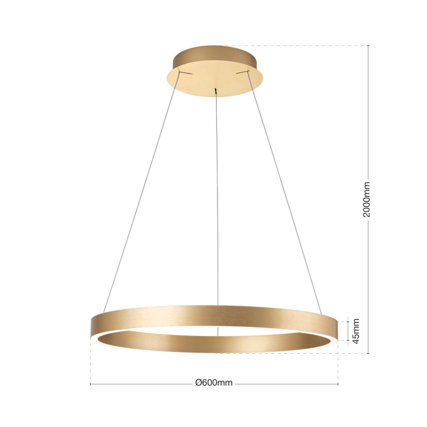 диммируемая LED-люстра на тросе KOLK LED/60W/230V 2700/3000/4000K диам. 60 см золотая