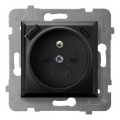 Ospel - Бытовая розетка без рамки 230V + 1xUSB-A + 1xUSB-C ARIA чёрная