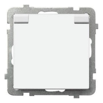 Ospel - Наружная бытовая розетка без рамки Schuko, 230 В, SONATA, IP44, белая