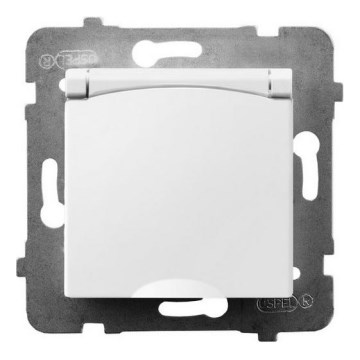 Ospel - Наружная бытовая розетка для дома без рамки 230 В ARIA IP44 белая