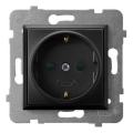 Ospel - Розетка для дому без рамки SHUKO 230V ARIA чорна