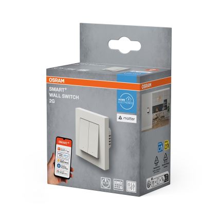 Osram - 2-кнопочный выключатель SMART+ MATTER, 230 В, Wi‑Fi