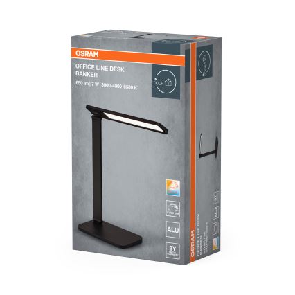 Osram - диммируемая настольная LED-лампа OFFICE LINE LED/7W/230V 3000/4000/6500K чёрная