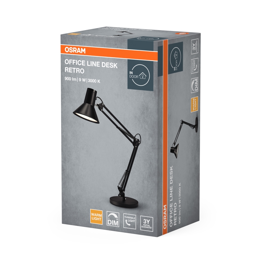 Osram - Диммируемая настольная лампа OFFICE LINE LED/9W/230V 3000K чёрная