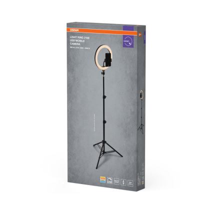 Osram - LED лампа с регулируемой яркостью со штативом и держателем для видеоблогинга LED/6 Вт/USB 210 мА·ч