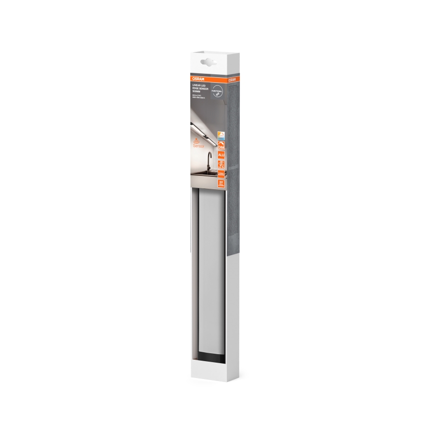 Osram - диммируемый LED-подшкафный светильник с датчиком движения LINEAR EDGE LED/8W/230V 3000/4000/6500K 50 см черный