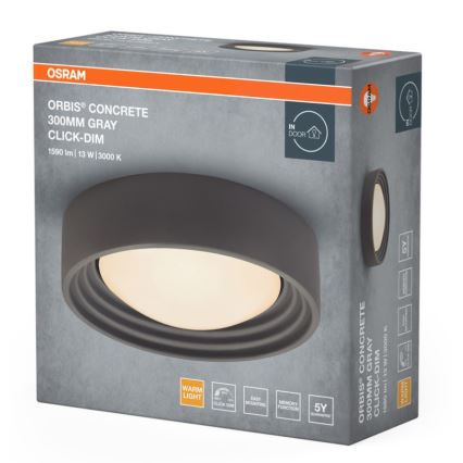 Osram - Диммируемый LED-потолочный светильник ORBIS CONCRETE LED/13W/230V Ø 30 см серый/бетонный