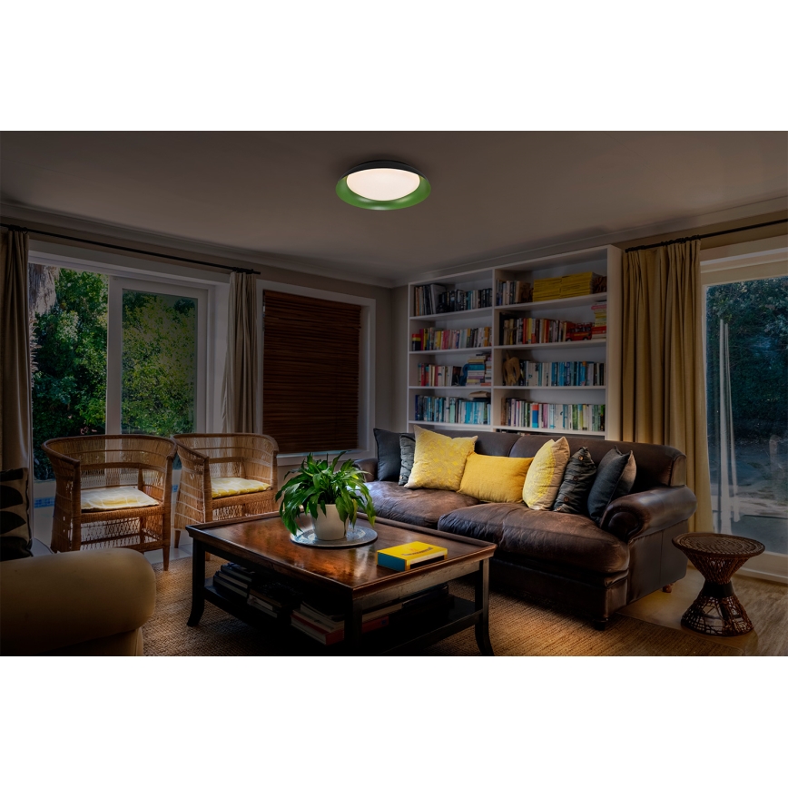 Osram - LED диммируемый потолочный светильник ORBIS PLATE LED/19W/230V, диаметр 31 см, зелёный/чёрный