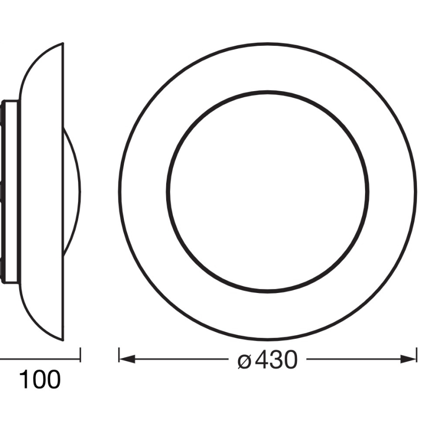 Osram - диммируемый потолочный светильник ORBIS PLATE LED/35 Вт/230 В, диаметр 43 см, оранжевый/чёрный