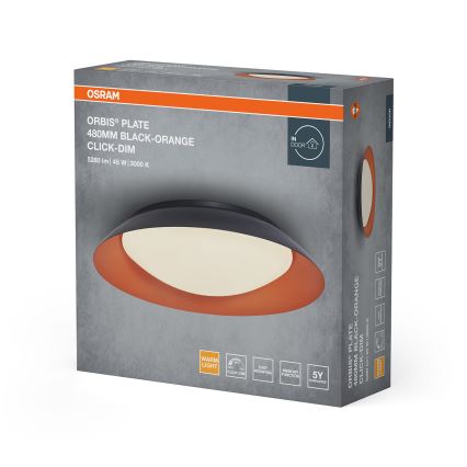 Osram - диммируемый потолочный светильник ORBIS PLATE LED/45W/230V, диаметр 48 см, оранжевый/чёрный