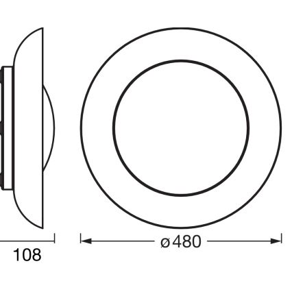 Osram - диммируемый потолочный светильник ORBIS PLATE LED/45W/230V, диаметр 48 см, оранжевый/чёрный
