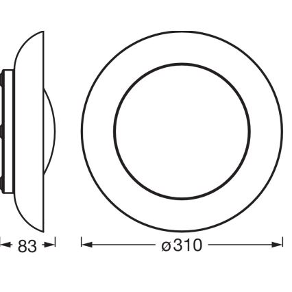 Osram - диммируемый LED потолочный светильник ORBIS PLATE LED/19W/230V, диаметр 31 см, оранжевый/черный