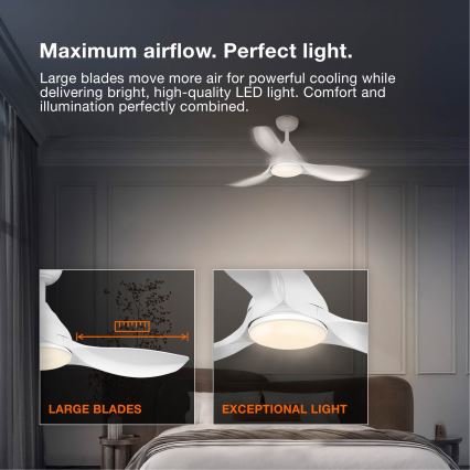 Osram - диммируемый светодиодный потолочный вентилятор FOHN LED/18 Вт/230 В 3000/4000/6500 К + пульт дистанционного управления
