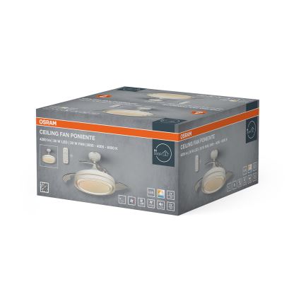 Osram - Диммируемый потолочный светильник с вентилятором PONIENTE LED/36W/230V 3000/4000/6500K + пульт дистанционного управления
