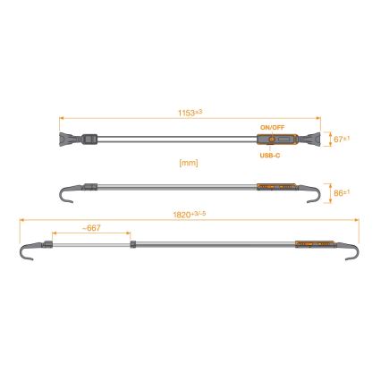 Osram - диммируемый аккумуляторный фонарь LEDINSPECT UNDERBONNET LED/16W/3,7V IP65 4400 mAh