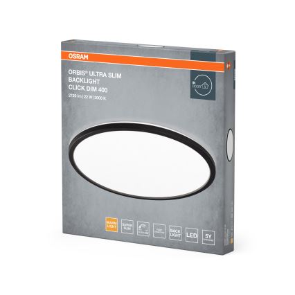 Osram - диммируемый LED потолочный светильник ORBIS ULTRA SLIM LED/22W/230V 3000K Ø 40 см черный