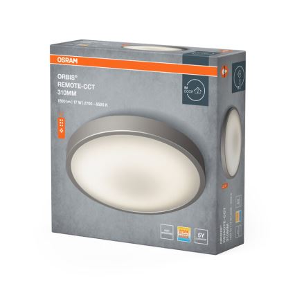 Osram - светодиодный диммируемый потолочный светильник ORBIS LED, 17 Вт/230 В, 2700–6500 K, диаметр 31 см + пульт дистанционного управления