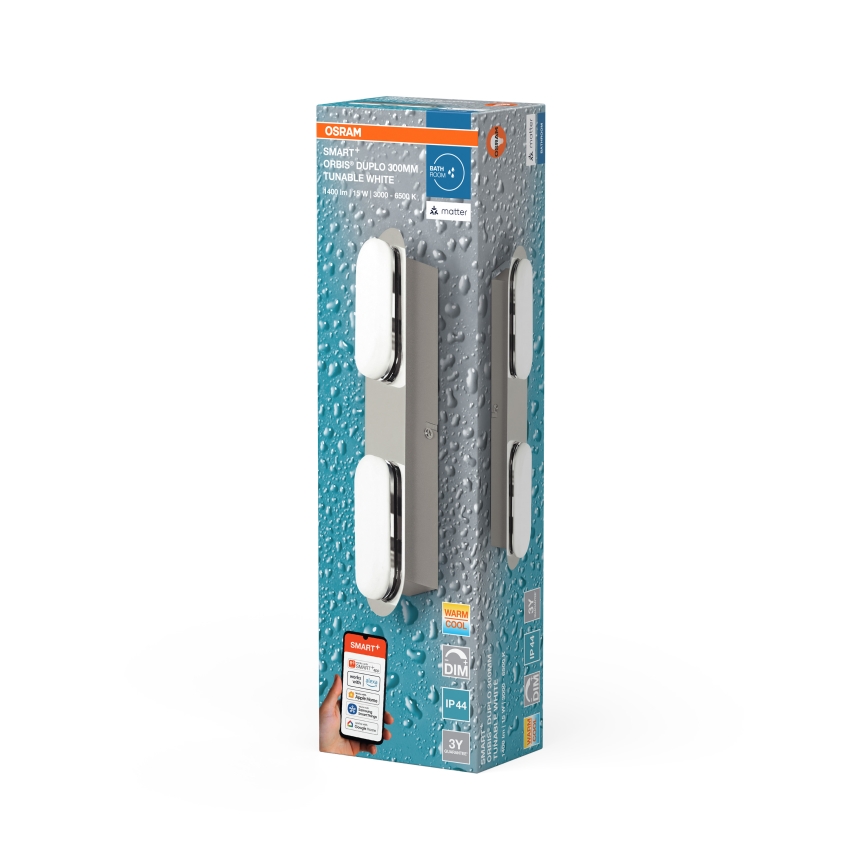 Osram - настінний світильник для ванної з можливістю затемнення SMART+ DUPLO LED/15W/230V 3000-6500K IP44 Wi-Fi
