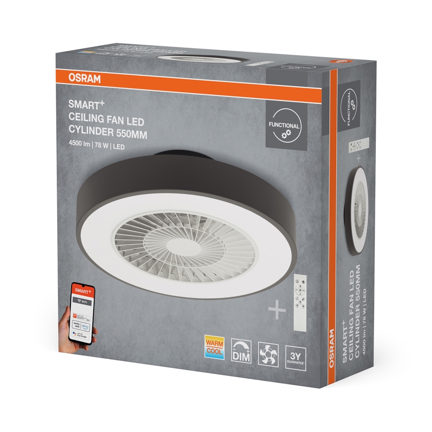 Osram - LED стельовий світильник з вентилятором та можливістю затемнення SMART+ LED/78W/230V 3000-6500K Wi-Fi + дистанційне керування