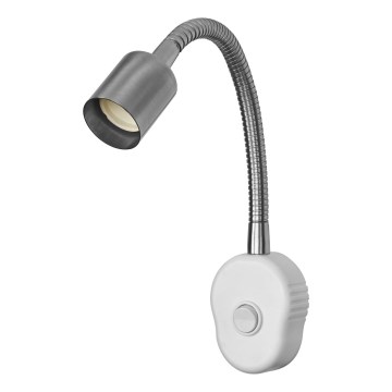 Osram - Гнучка настінна лампа PLUG TUBE FLEX 1xGU10/5W/230V матовий хром/білий
