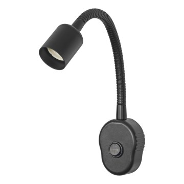 Osram - Гнучкий настінний світильник PLUG TUBE FLEX 1xGU10/5W/230V чорний