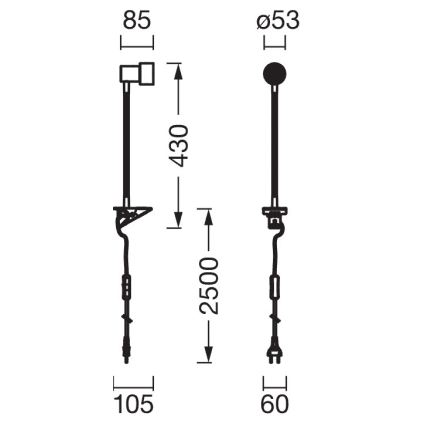 Osram - Лампа на прищіпці CLIP STEP FLEX 1xGU10/5W/230V чорна