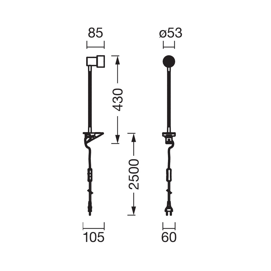 Osram - Лампа на прищіпці CLIP STEP FLEX 1xGU10/5W/230V чорна