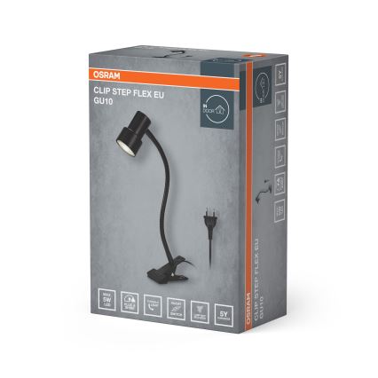 Osram - Лампа с зажимом CLIP STEP FLEX 1xGU10/5W/230V чёрная