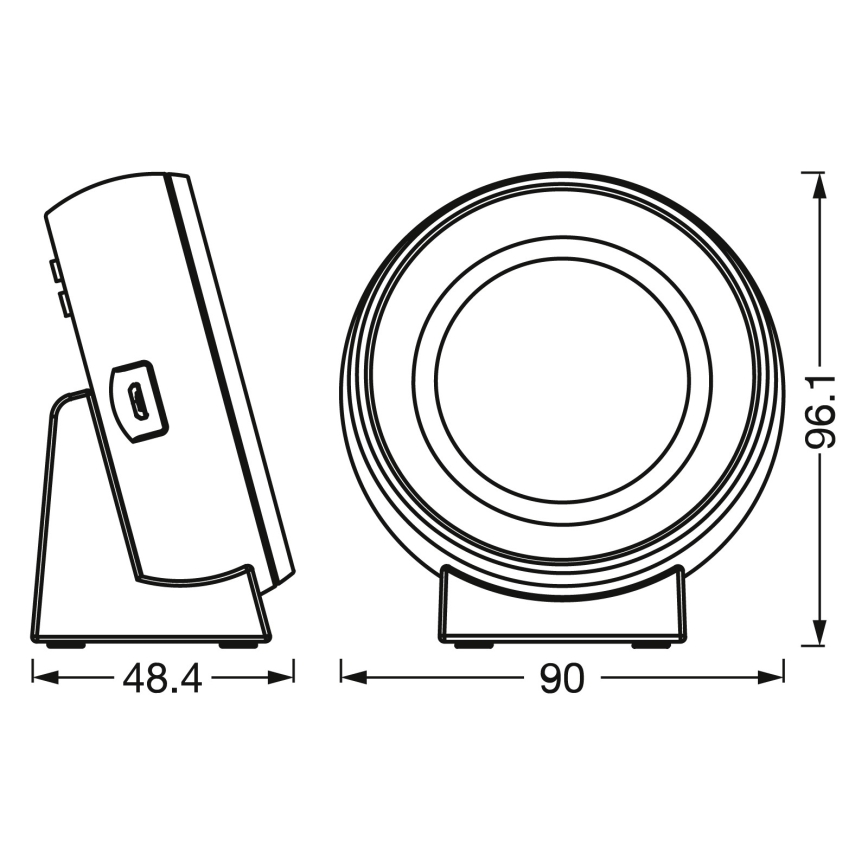 Osram - LED цифровые часы с подсветкой NIGHTLUX LED/0,3W/5V 1000mAh 3000/4000/6500K белые