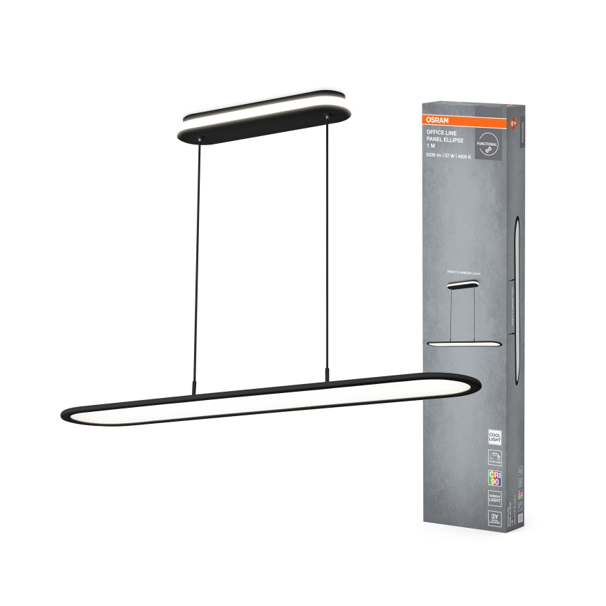 Osram - диммируемая LED-люстра на тросе OFFICE LINE LED/57W/230V 4000K 100 см CRI 90 черная