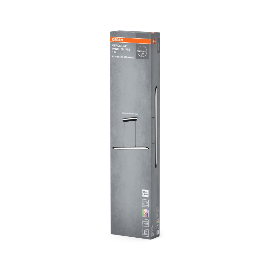 Osram - диммируемая LED-люстра на тросе OFFICE LINE LED/57W/230V 4000K 100 см CRI 90 черная