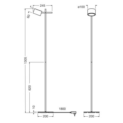 Osram - LED сенсорный диммируемый торшер DECOR KYOTO LED/12W/230V CRI 90 черный