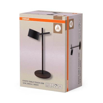 Osram - диммируемая сенсорная настольная лампа DECOR KYOTO LED/12W/230V CRI 90 чёрная
