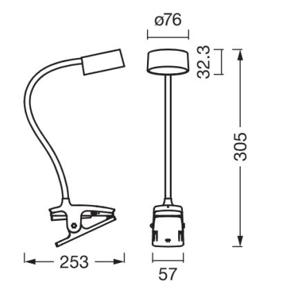 Osram - LED диммируемая настольная лампа с зажимом OFFICE LINE LED/4,8W/230V 3000/4000/6500K белая