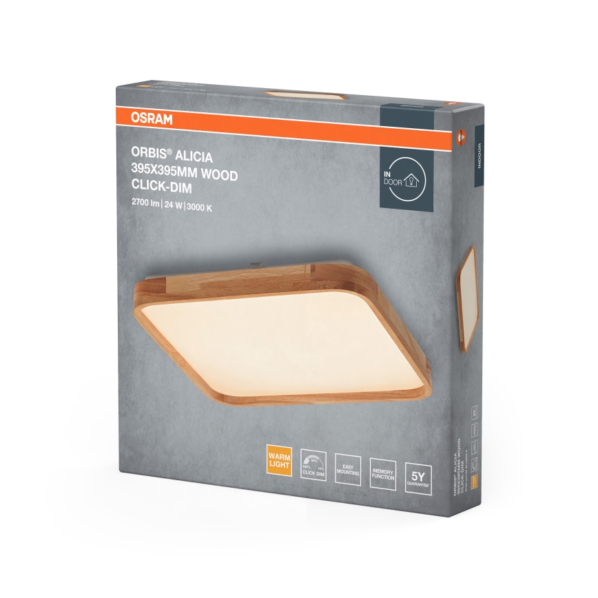 Osram - Диммируемый светодиодный потолочный светильник ORBIS ALICIA LED/24 Вт/230 В 39,5x39,5 см бежевый