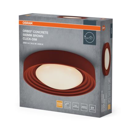 Osram - LED диммируемый потолочный светильник ORBIS CONCRETE LED/24,5W/230V диам. 50 см коричневый/бетонный