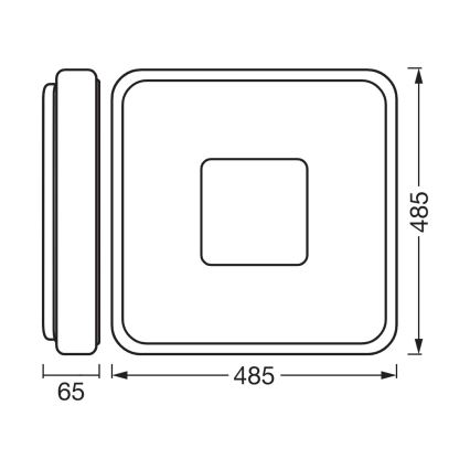 Osram - Світлодіодний затемнюваний стельовий світильник ORBIS PIANA LED/36W/230V 48,5x48,5 cm чорний