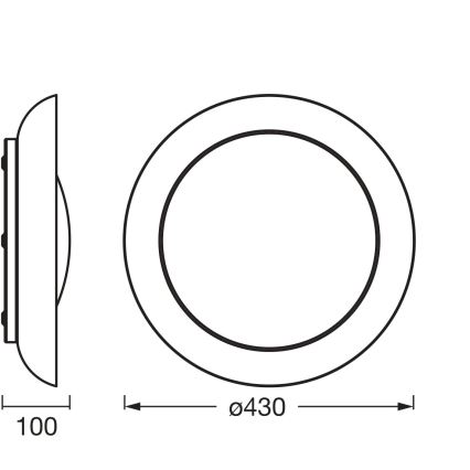 Osram - LED стельовий світильник із регулюванням яскравості PLATE LED/35W/230V, діаметр 43 см, зелений