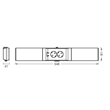 Osram - LED світильник під шафу з регулюванням яскравості та розетками UNDERCABINET LED/10W/230V 3000K 54,8 cm чорний