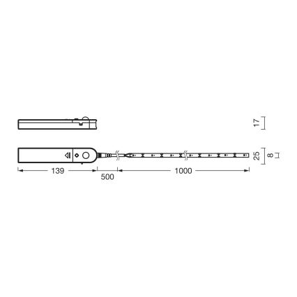 Osram - LED-лента с датчиком движения FLEX 1m LED/2W/4xAA