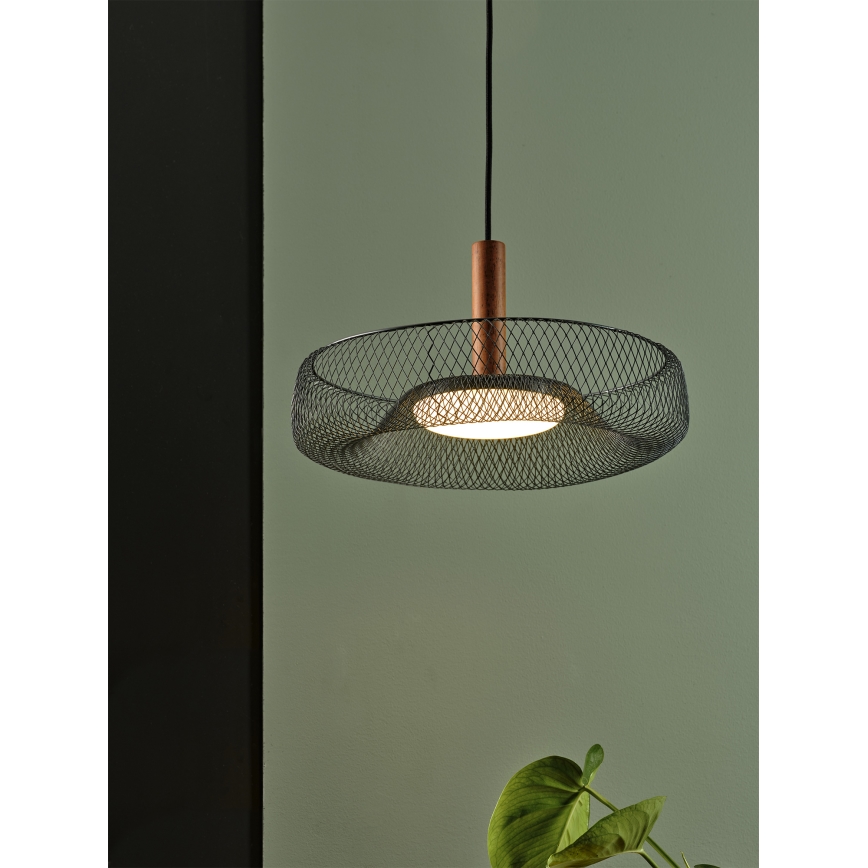 Osram - LED-люстра на тросе DECOR MESH LED/18,5W/230V, диаметр 40 см, чёрный/древесина гевеи